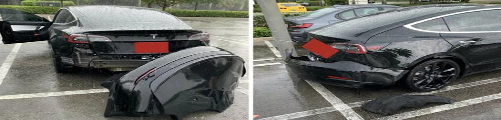 后保险杠被冲掉，特斯拉承认Model 3一处设计缺陷