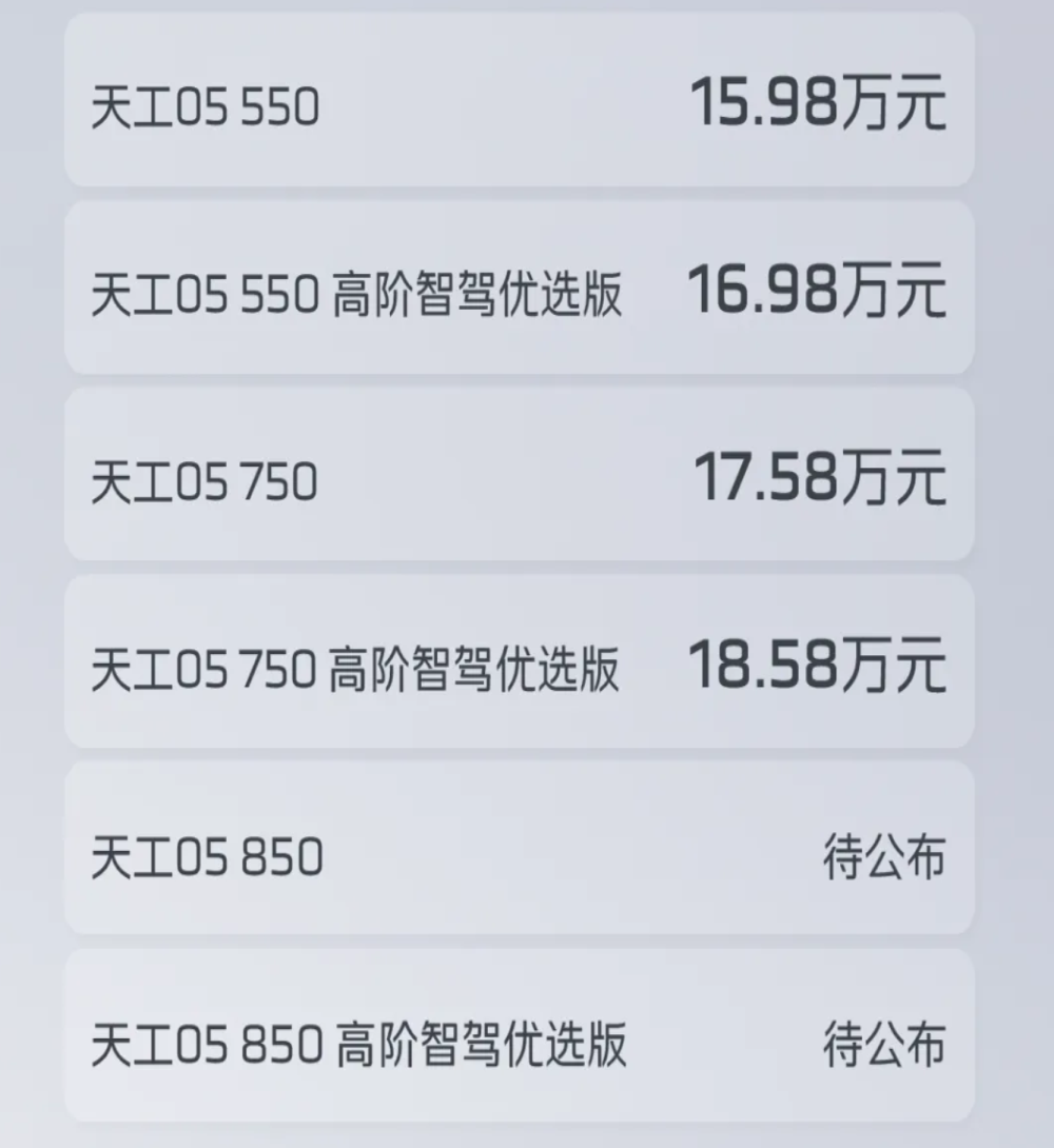 红旗天工05上市，15.98万元起
