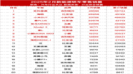 2025年2月新能源汽车零售销量榜