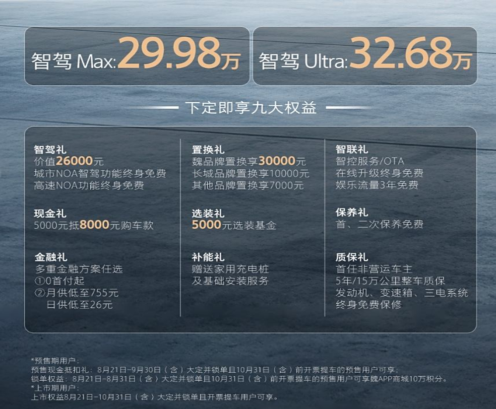 魏牌蓝山智驾版上市，29.28万起