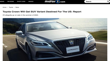 丰田或在华推皇冠SUV，取代兰德酷路泽