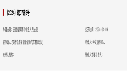 奇点汽车再被申请破产！