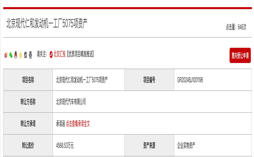 北京现代再出售资产！