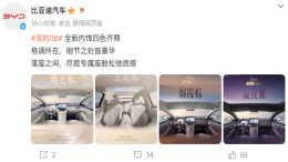 官宣!比亚迪海豹08内饰图发布