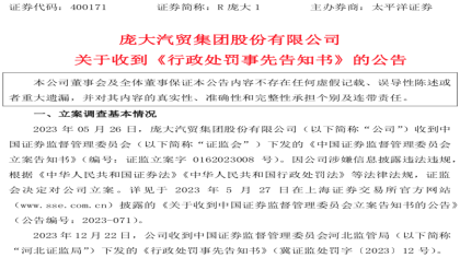 知名经销商集团8名前高管被顶格处罚