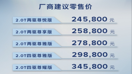 2.0T+8AT！中期改款冒险家售24.58万元起